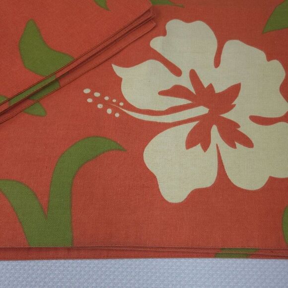 Crate & Barrel Passion Flower Placemats Orange Set Of 10 Hawaiian - Picture 3 of 4
